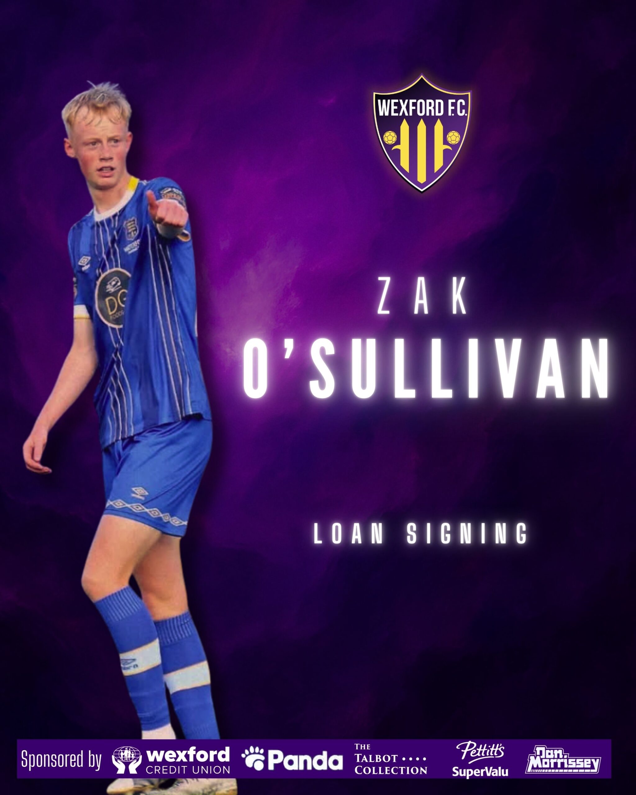 Zak O’Sullivan moves to Wexford on loan