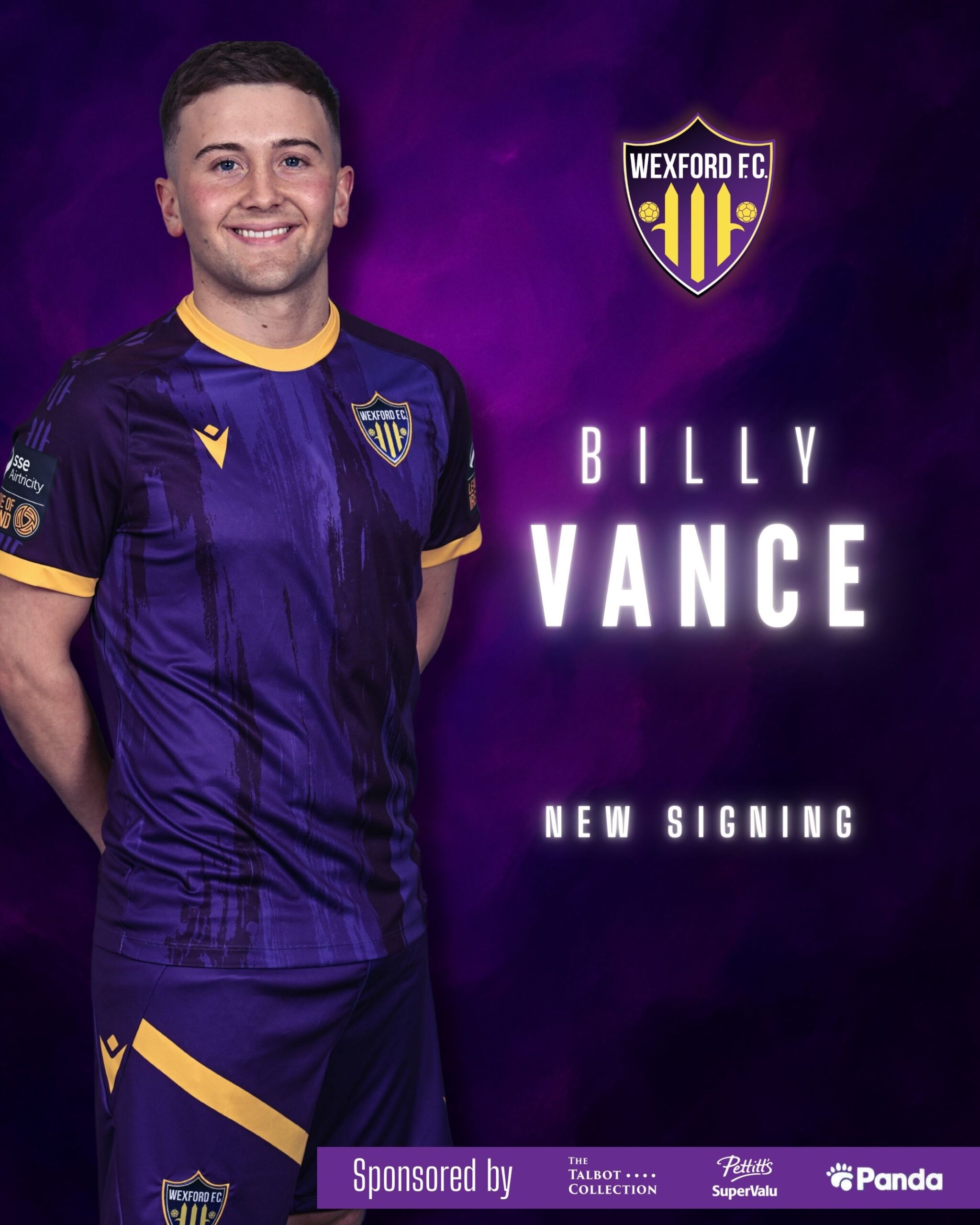 Wexford FC secure signing of Billy Vance for 2026 campaign
